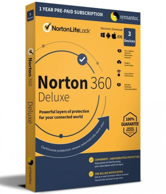 Norton Security 360 Deluxe - 3 zařízení 1 rok - Norton - LicenceX.cz