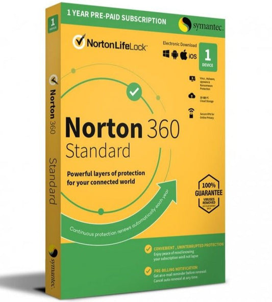 Norton Security 360 Standard - 1 zařízení 1 rok - Norton - LicenceX.cz